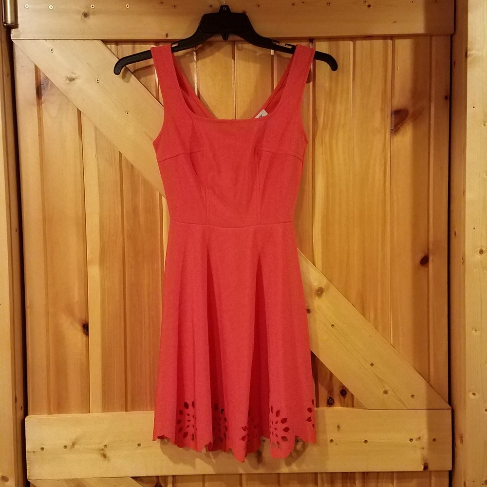 Modcloth Red Carnation Eyelet Dress - Picture 1 of 4
